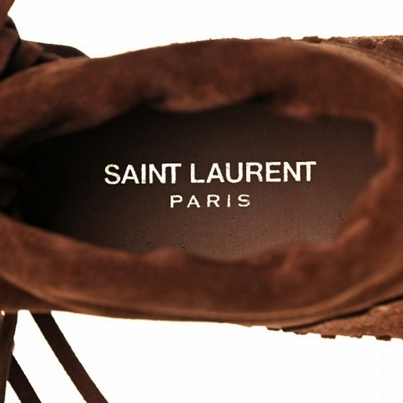 Saint Laurent Paris Nino Fringe Whip Stitch Leather Moccasin Bootie - Picture 5 of 6